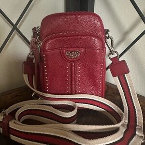Leather cross body bag.